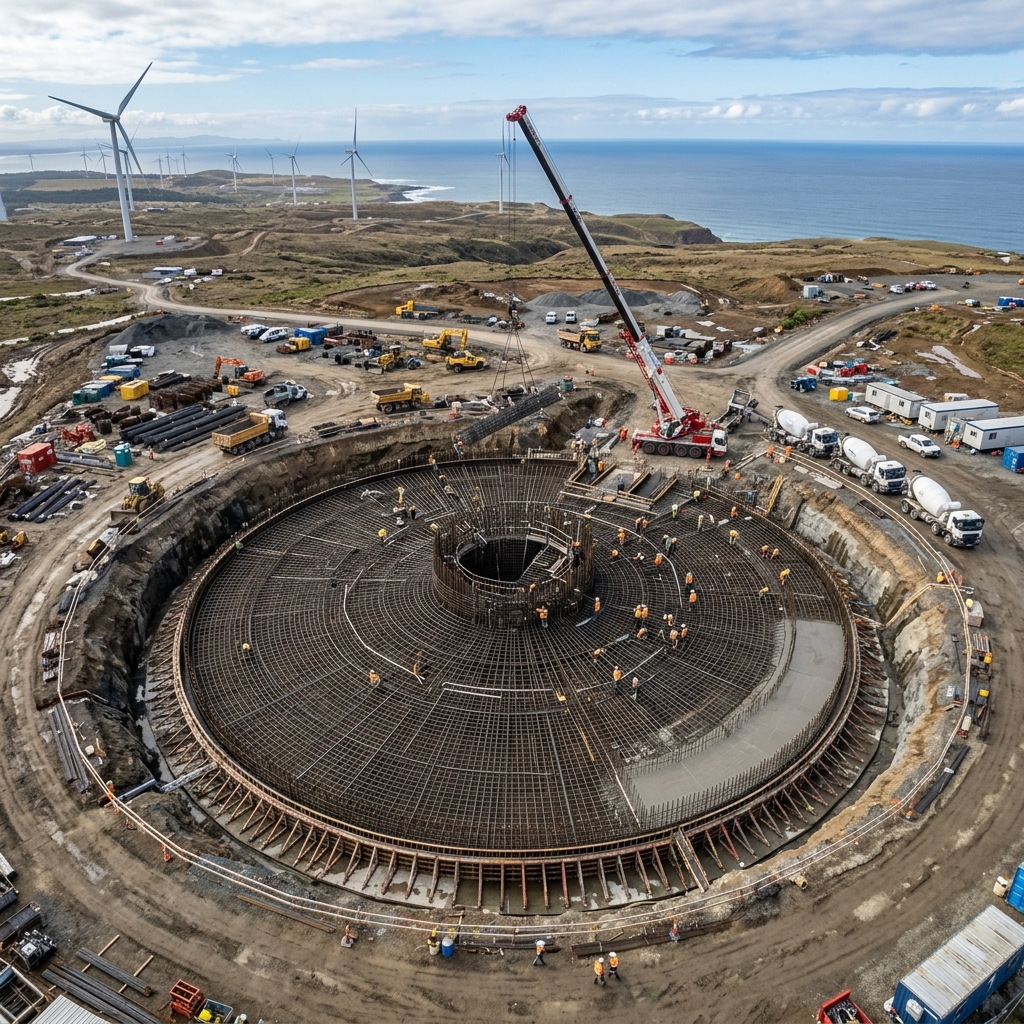 Bitlis 4.2 MW Rüzgar Türbini Radye Temeli